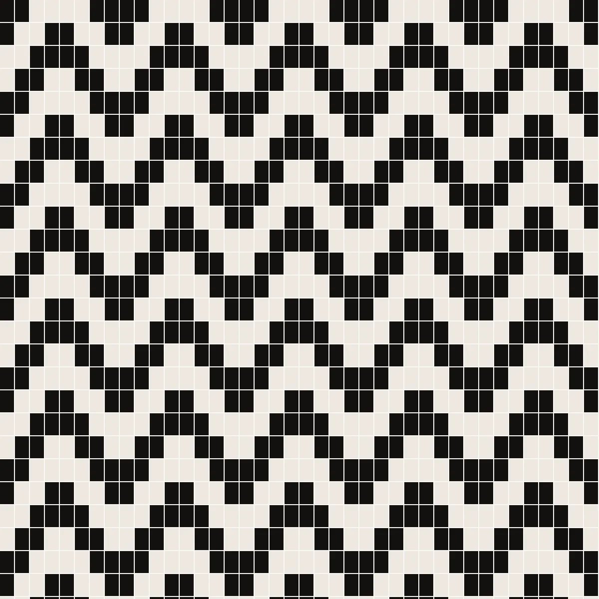 Motif de tapestry crochet en zigzag noir sur fond blanc écru